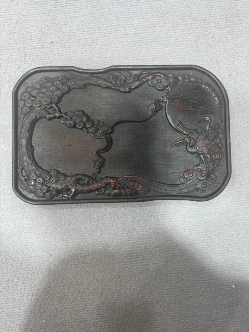 紫檀木 松鹤延年茶盘