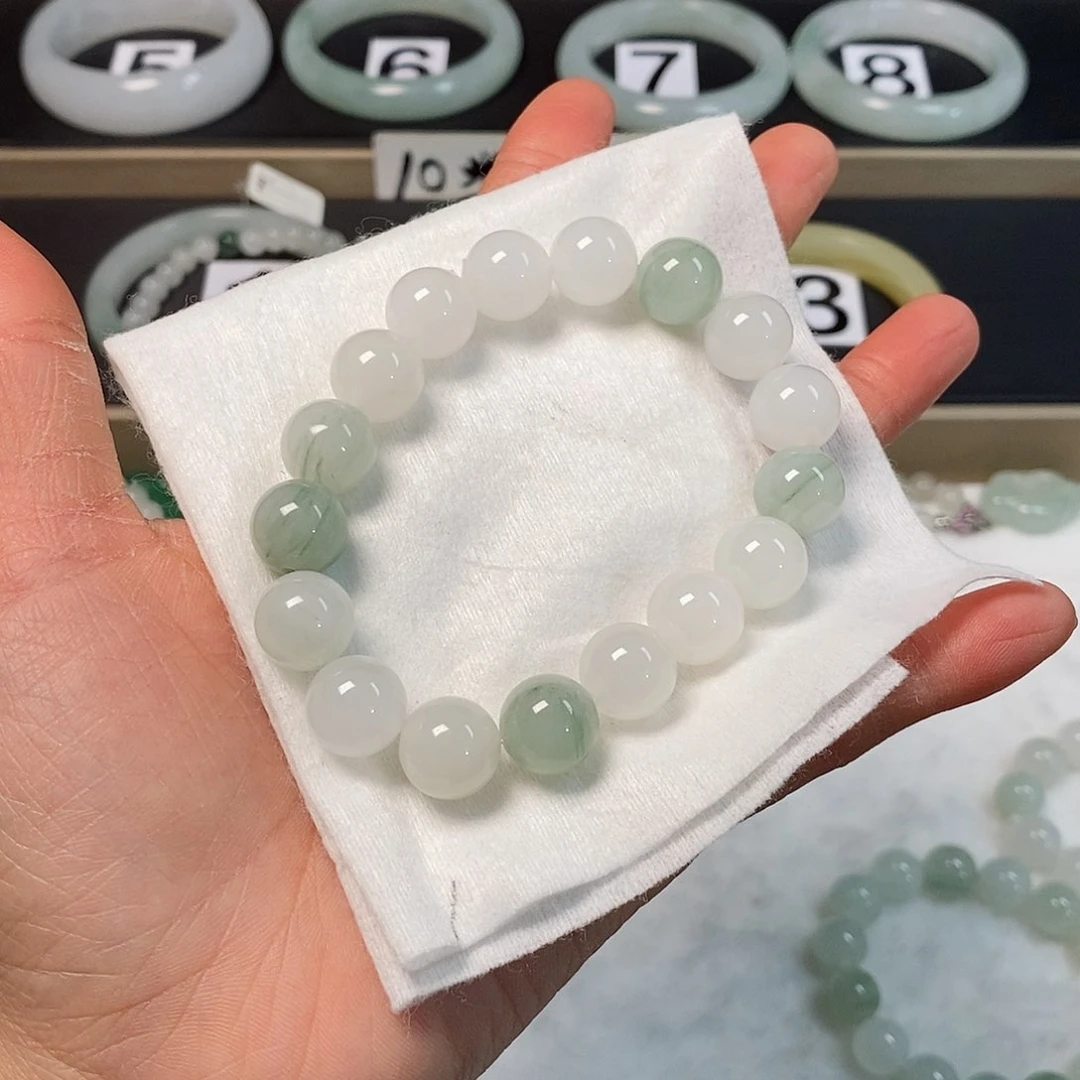 石英质玉（金丝玉）手串未镶嵌