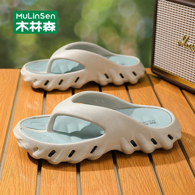 木林森男士拖鞋2025新款夏季外穿防滑软底耐磨休闲沙滩人字拖男