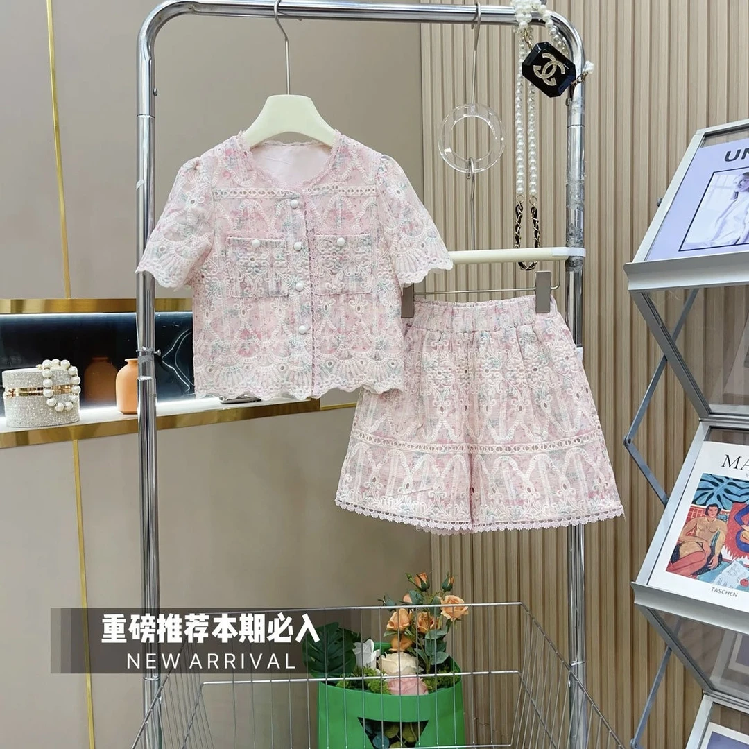 女童夏季套装2025新款洋气中大童时髦短袖上衣女宝休闲儿童两件套