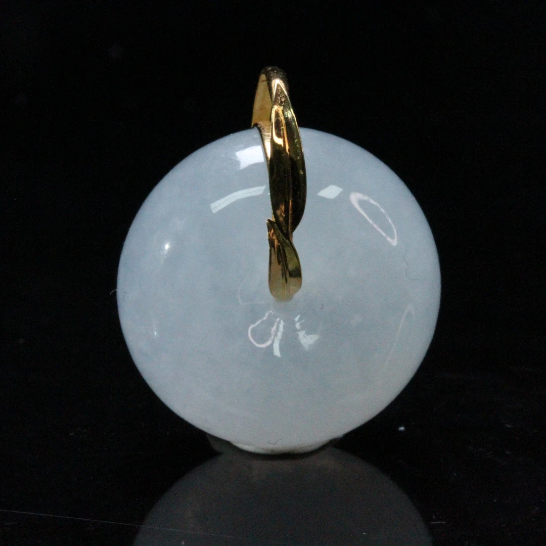 天然缅甸翡翠A货18K金镶祥扣纳福平安扣吊坠/1225263/拍卖