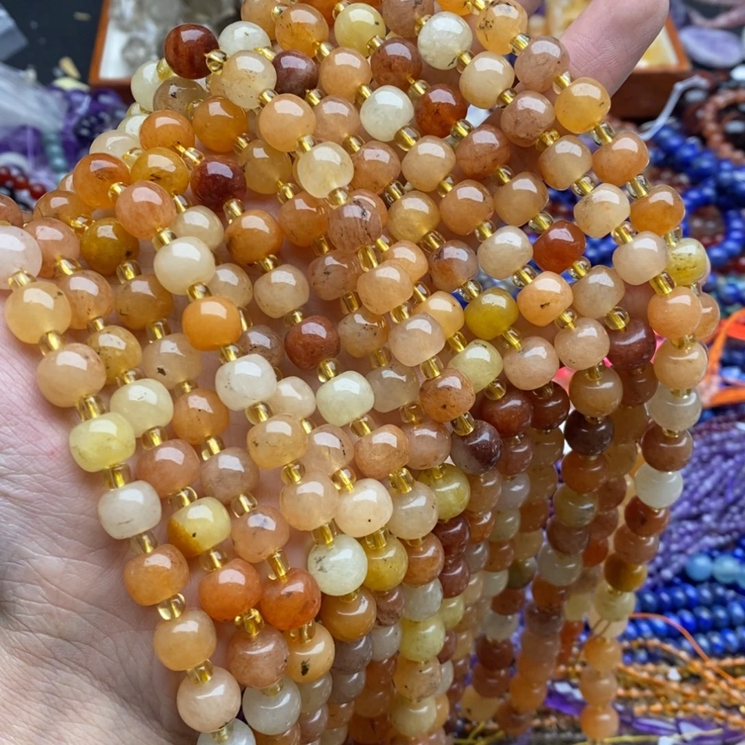 玛瑙/玉髓未镶嵌珠宝半成品一条天然8×10金丝玉老型微瑕