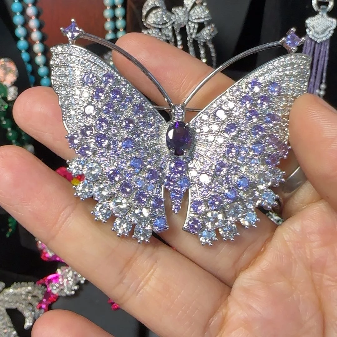 甜***橙花岗石纯铜锡合金纯铜胸针