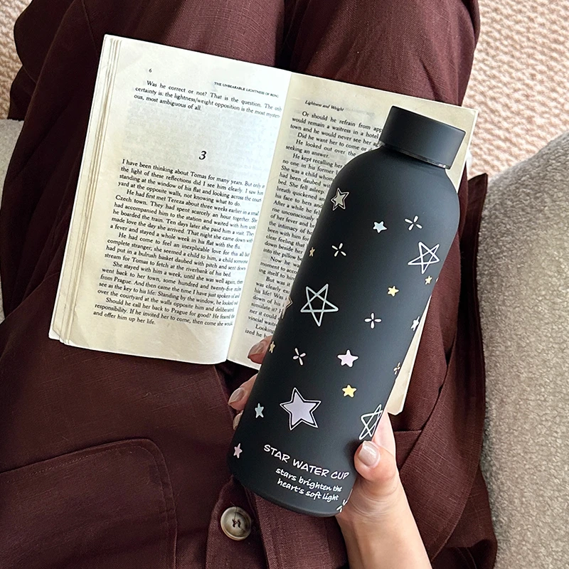 绚青女生简约户外大容量车载杯子学生便携保温杯男高颜值运动水杯