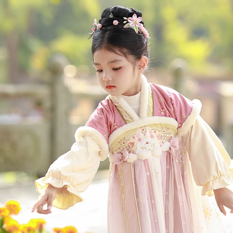 【断码清仓】女童拜年服冬季新款汉服女宝国风过年衣服儿童秋冬