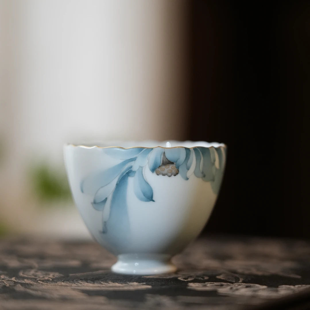 【雲梦】合吾丹子-蓝莲花品茗杯