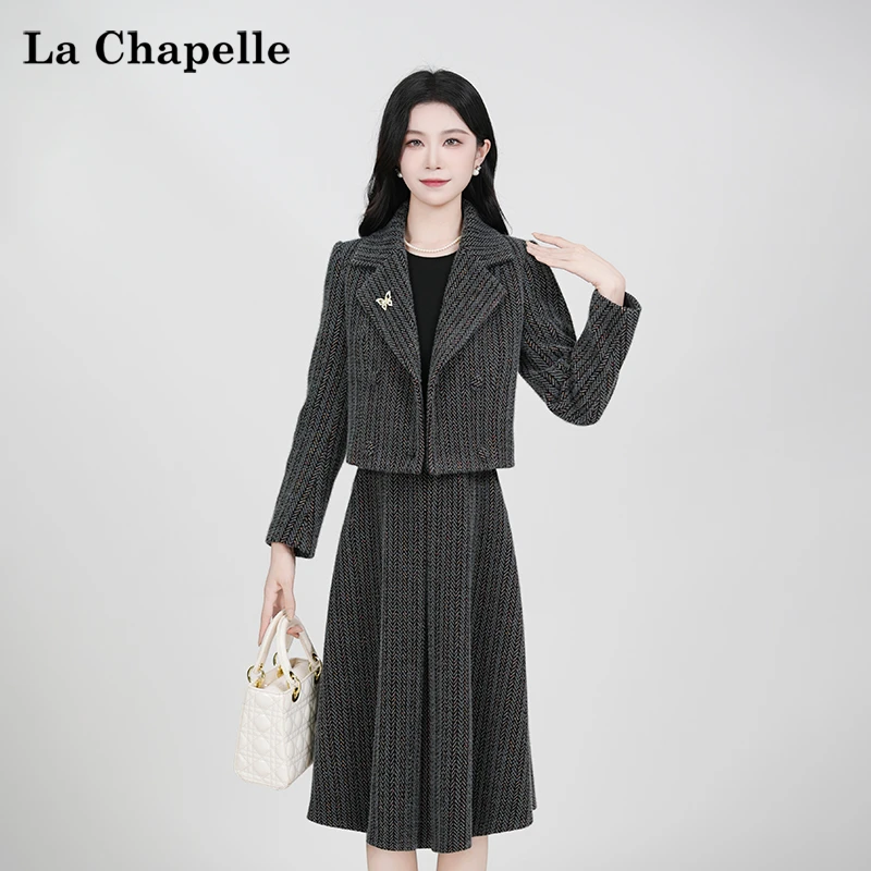 【拉夏贝尔】2025秋冬新款韩版气质显瘦时尚套装