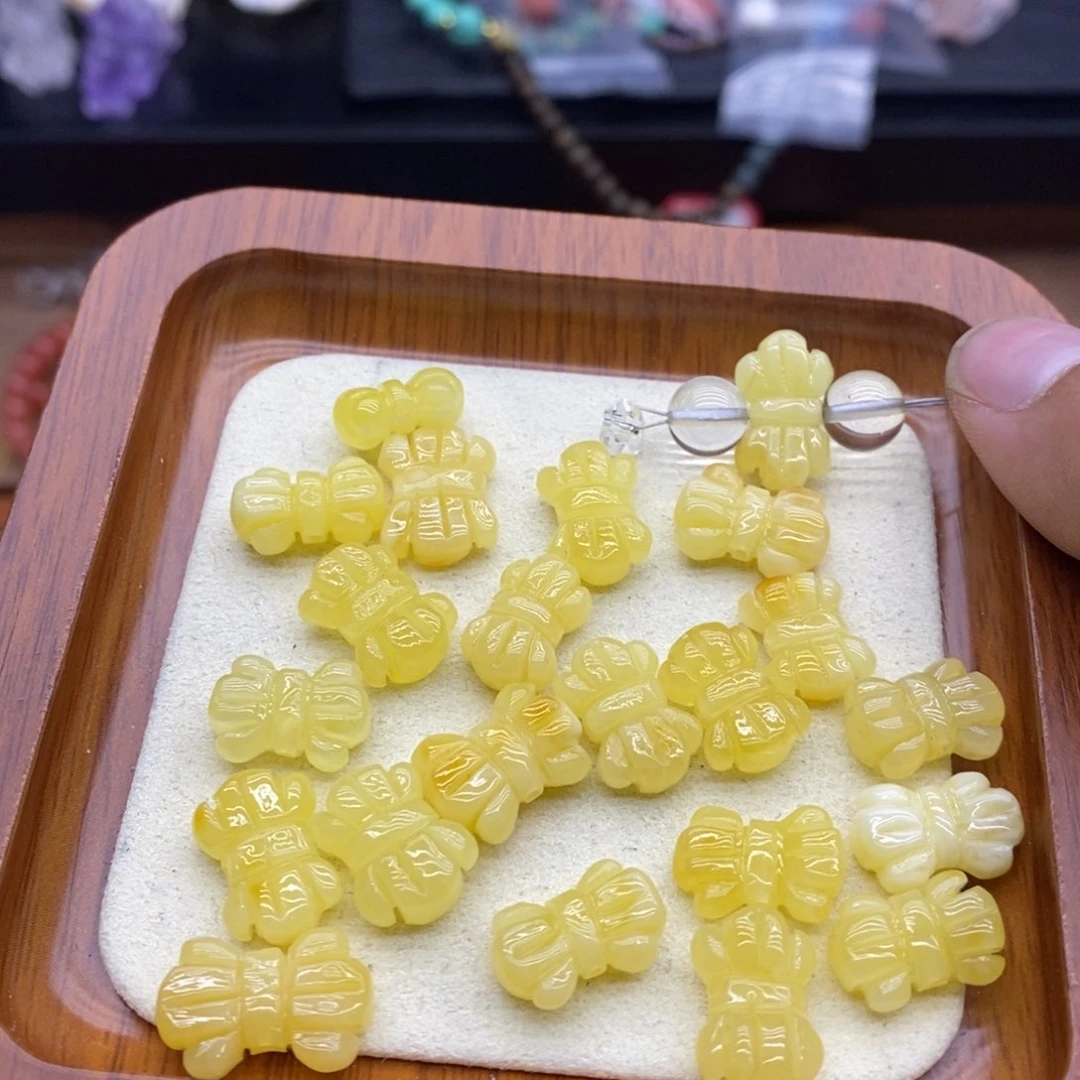 未镶嵌蜜蜡裸石蝴蝶结