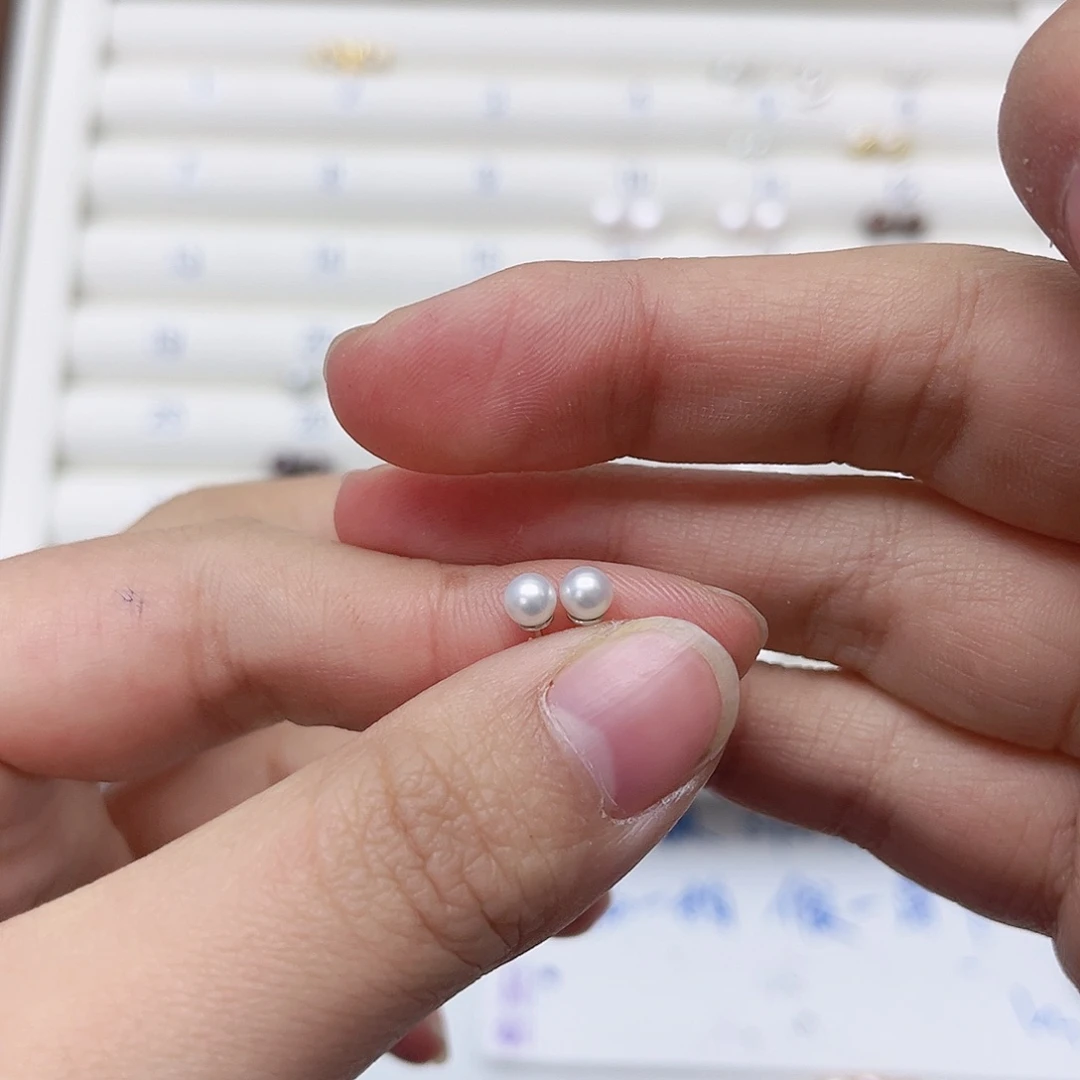 淡水珍珠耳饰银S925镶嵌什**冰