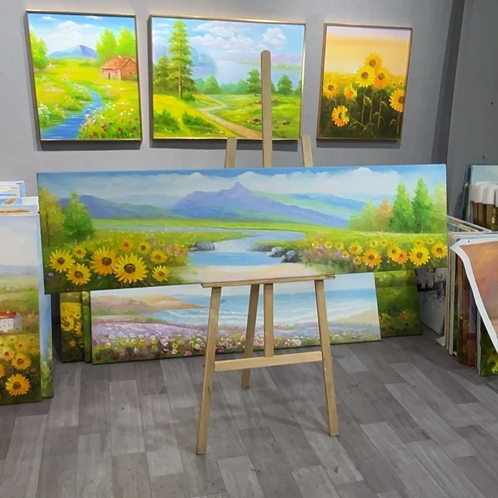 横款40x150纯手工油画