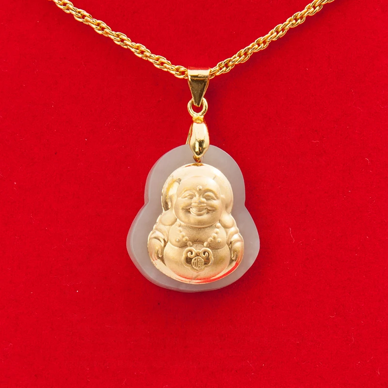 天然和田玉小佛公吊坠新中式配饰国风经典弥勒佛赠链+证书+礼盒