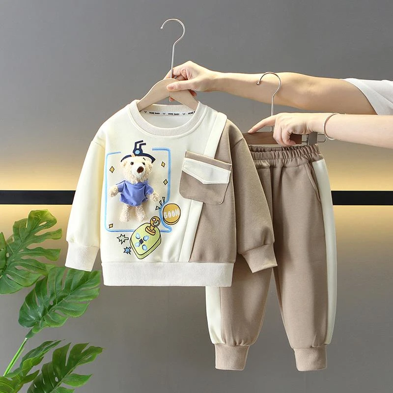 儿童春装男童卫衣套装2025新款宝宝休闲运动服童装男孩春秋衣服潮