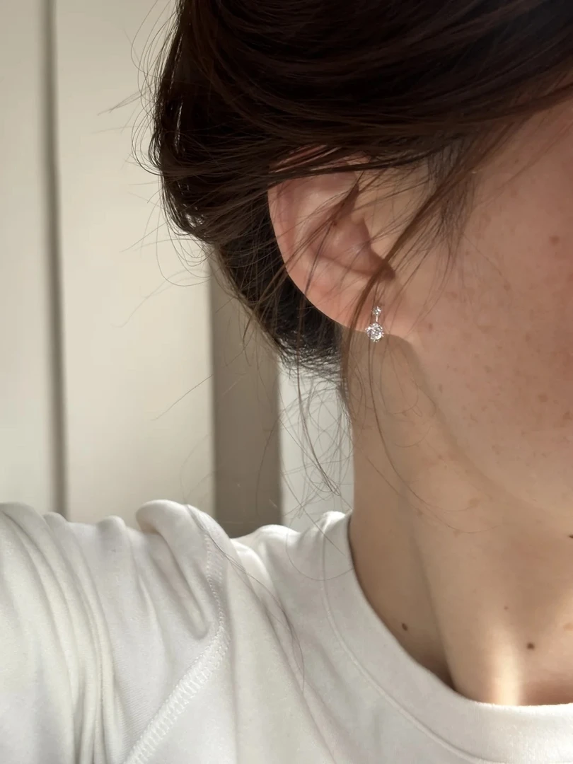 合金耳饰 925银针小耳扣 贴耳精致耳环 气质法式小巧冷淡风韩版女