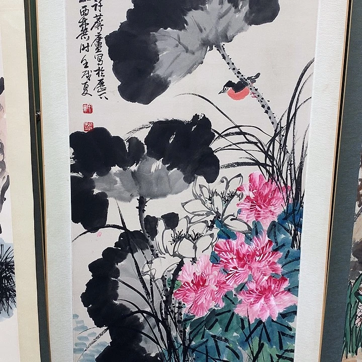 竖款精品国画作品轴