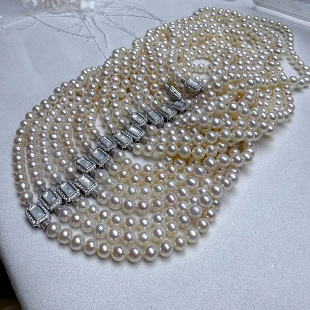 珠宝仅15条｜淡水无核珍珠项链S925银妈妈链7.5～8mFX0999多样发1条