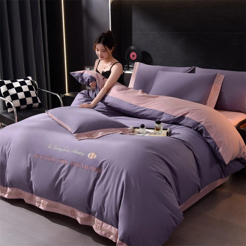 全棉磨毛四件套纯棉秋冬款加厚保暖床单被套軽奢风高级感床上用品
