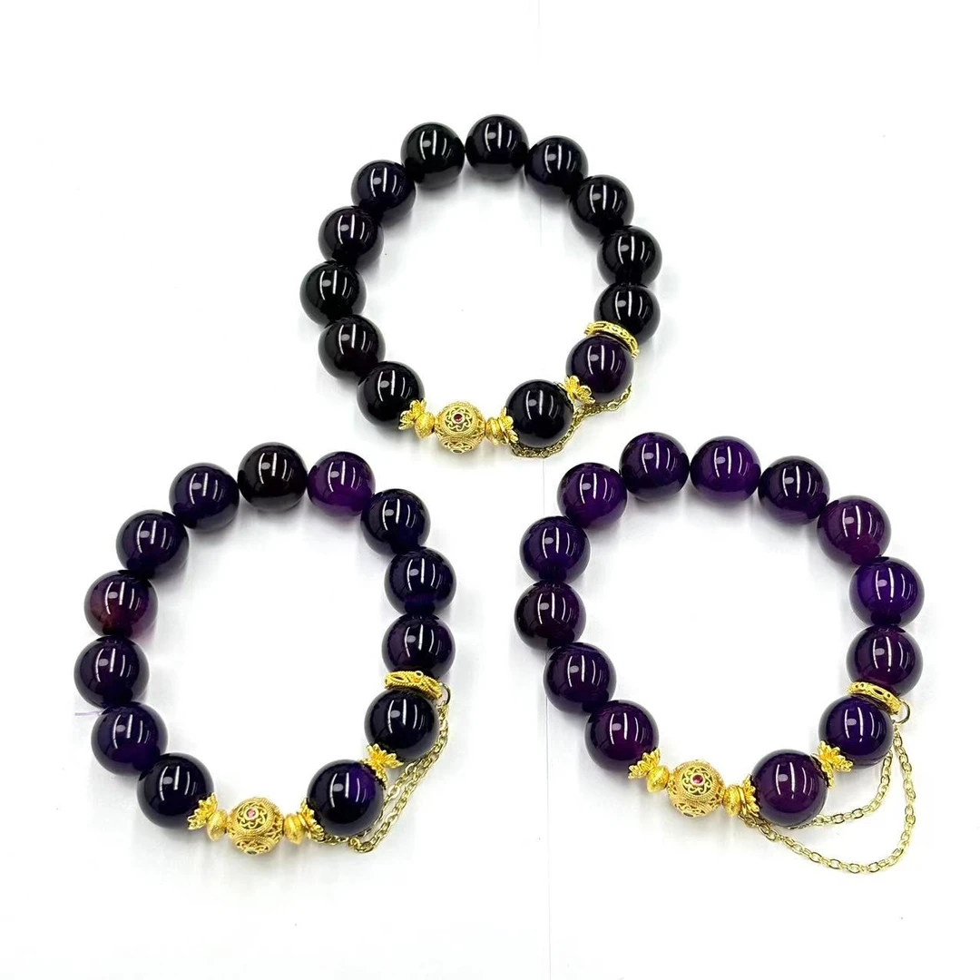 【符老板】s1064-复古设计款紫幽灵玛瑙手串-多样性只发一件-赠礼盒