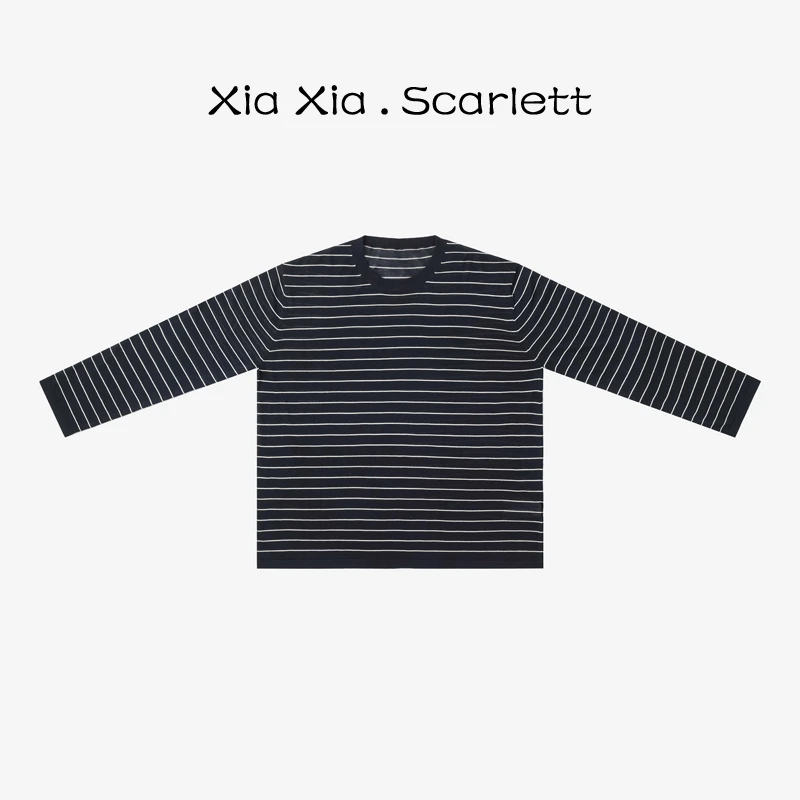 【巴黎左岸】细条纹长袖上衣松紧百搭 XX