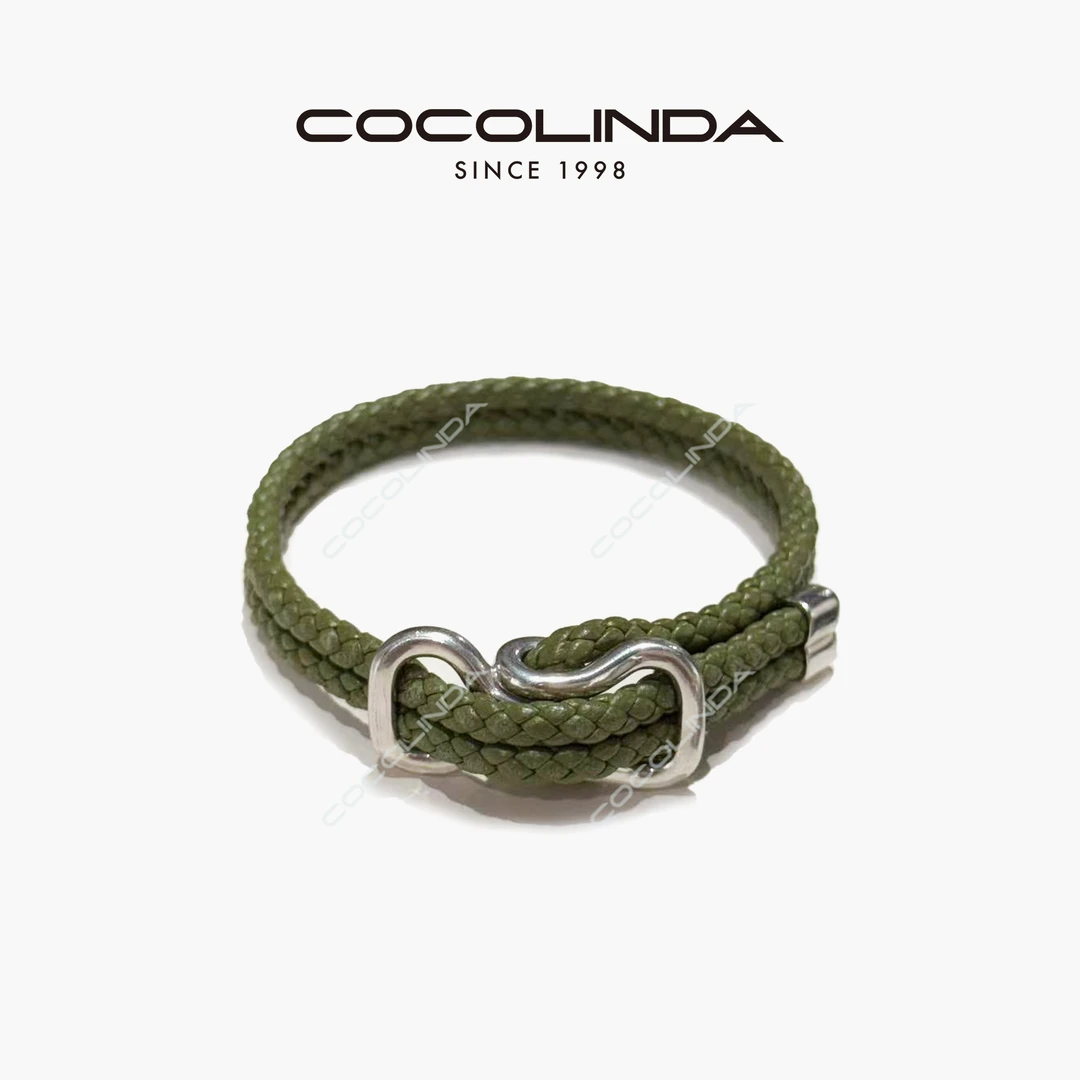 COCOLINDA 合金皮质手链 |  男女编制皮绳手链SL11
