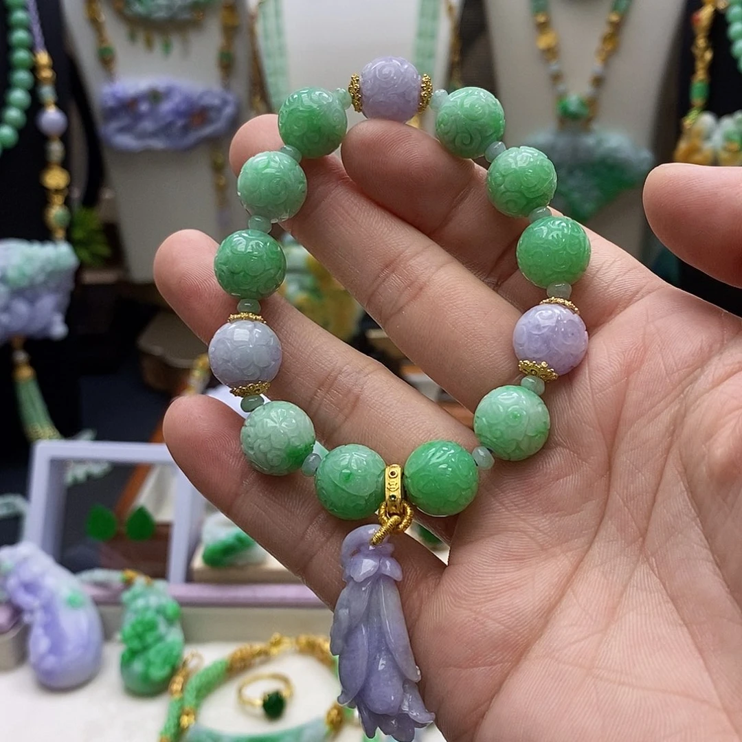 翡翠未镶嵌颈饰翡翠设计款手串