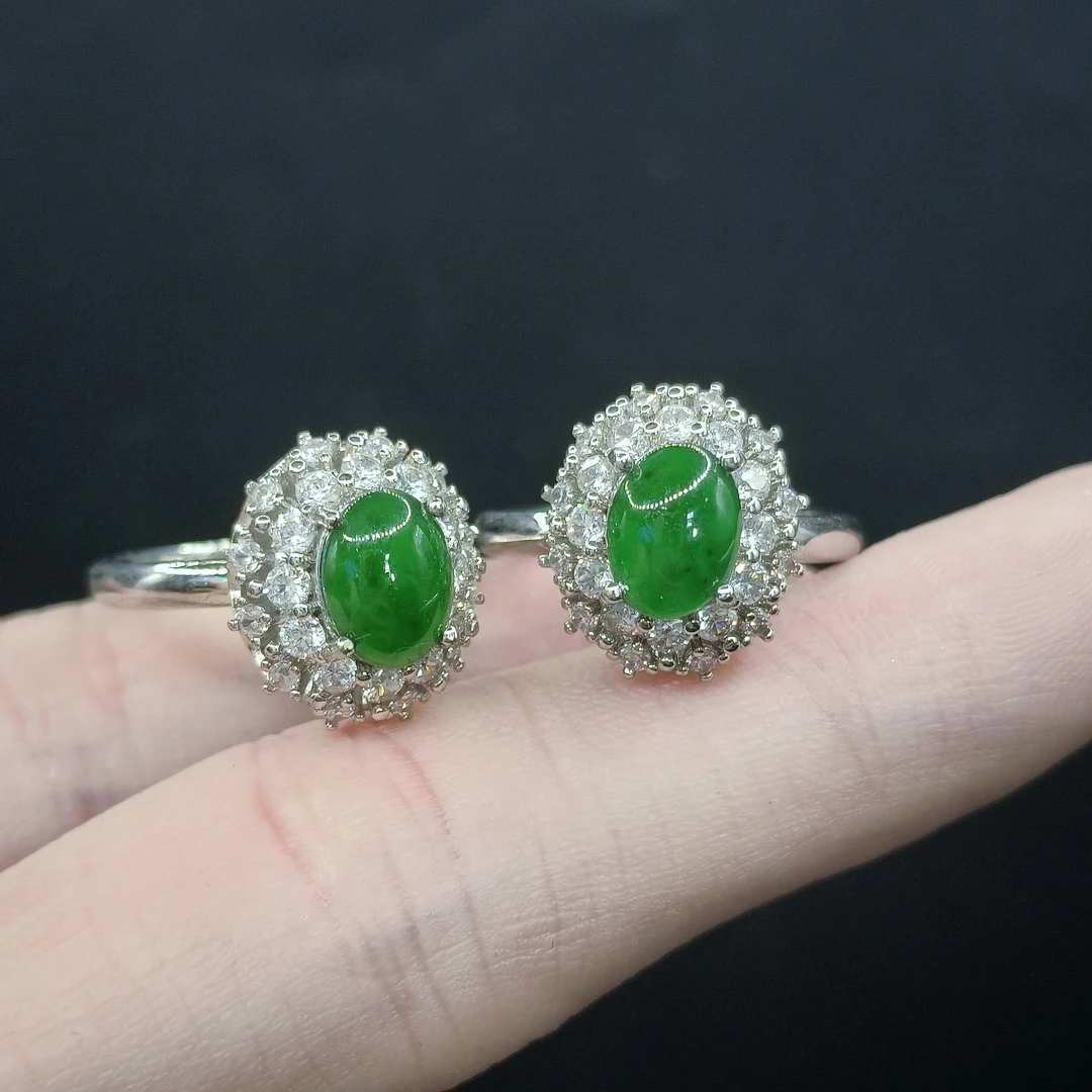 【李想精选】翡翠蛋面戒指T1【多样性发其一】活口可调节