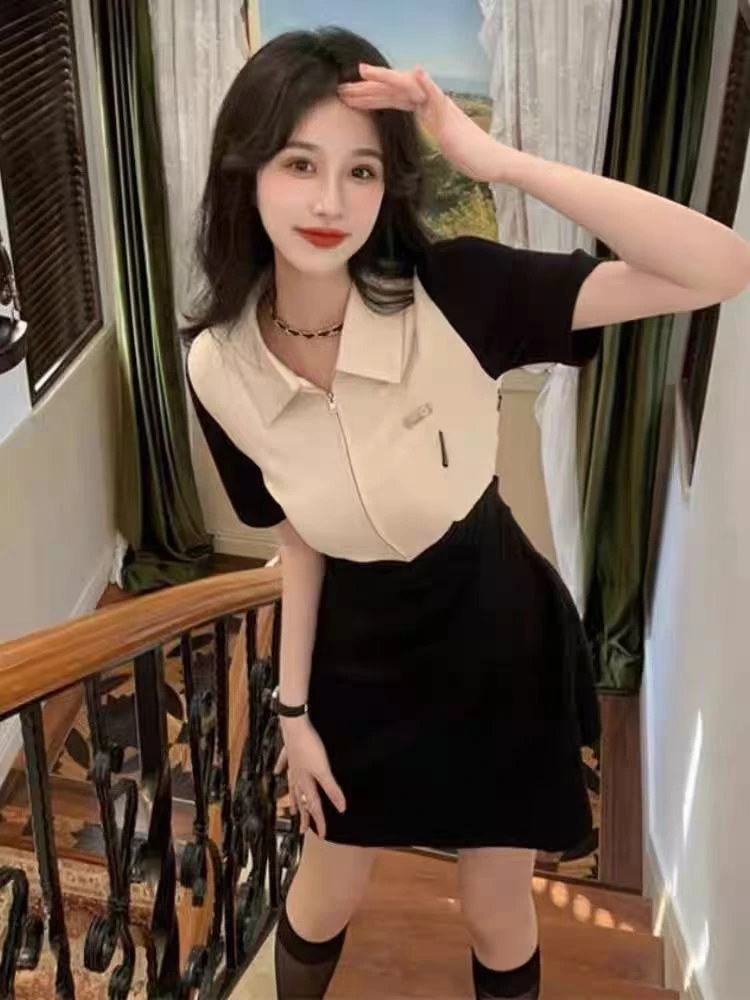 【YZ•衣系列】NN521-时尚女装设计感新款连衣裙法式收腰气质显瘦