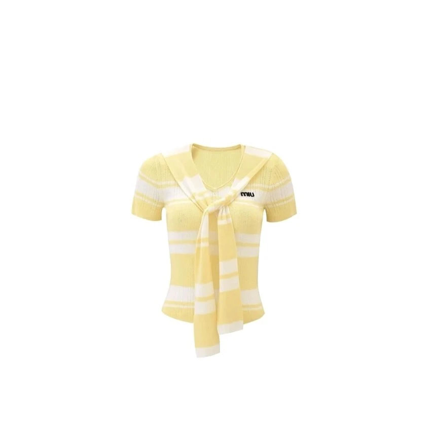 CHENXI 夏季新款时尚百搭黄色披肩针织衫轻奢气质上衣女M30020