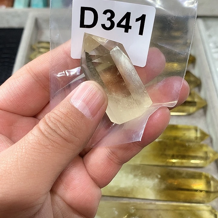 黄晶天然水晶柱子D341未镶嵌阿**鱼