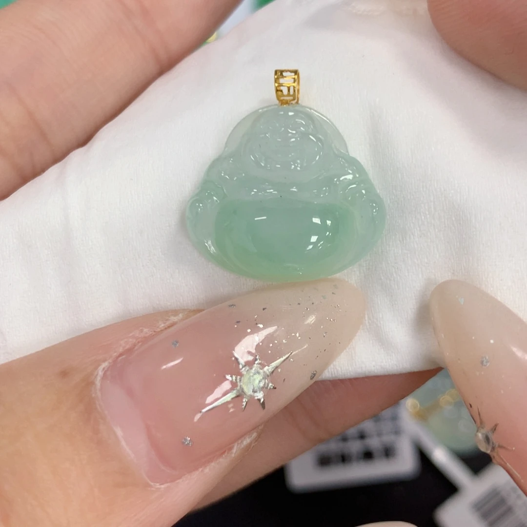 颈饰18K金镶嵌翡翠