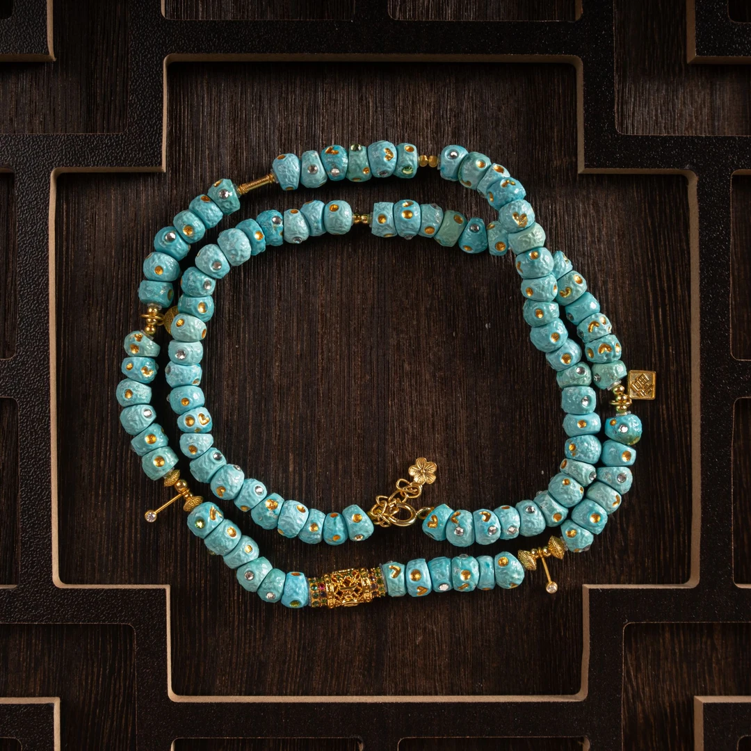 【东方灵玉】原矿绿松石精品高瓷高定款设计项链女神618甄选