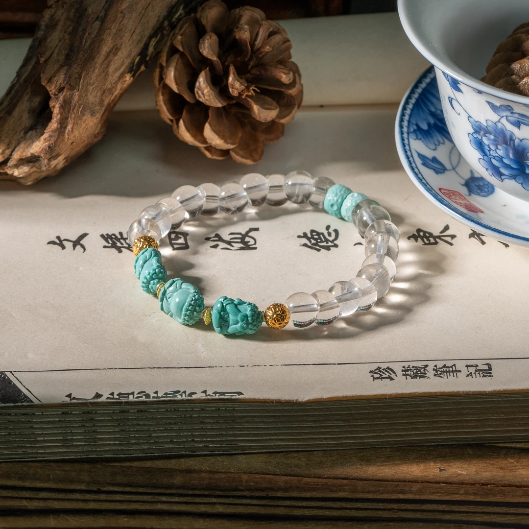 【世间臻宝】18K绿松石DIY手串/Q1918/多样性发一件/8mm/2