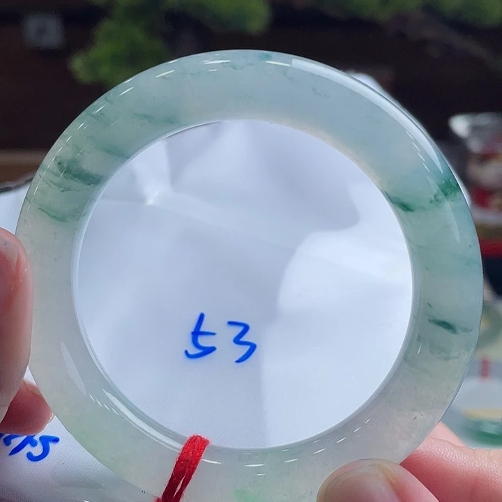 翡翠未镶嵌手镯53小胖墩  飘花 新货