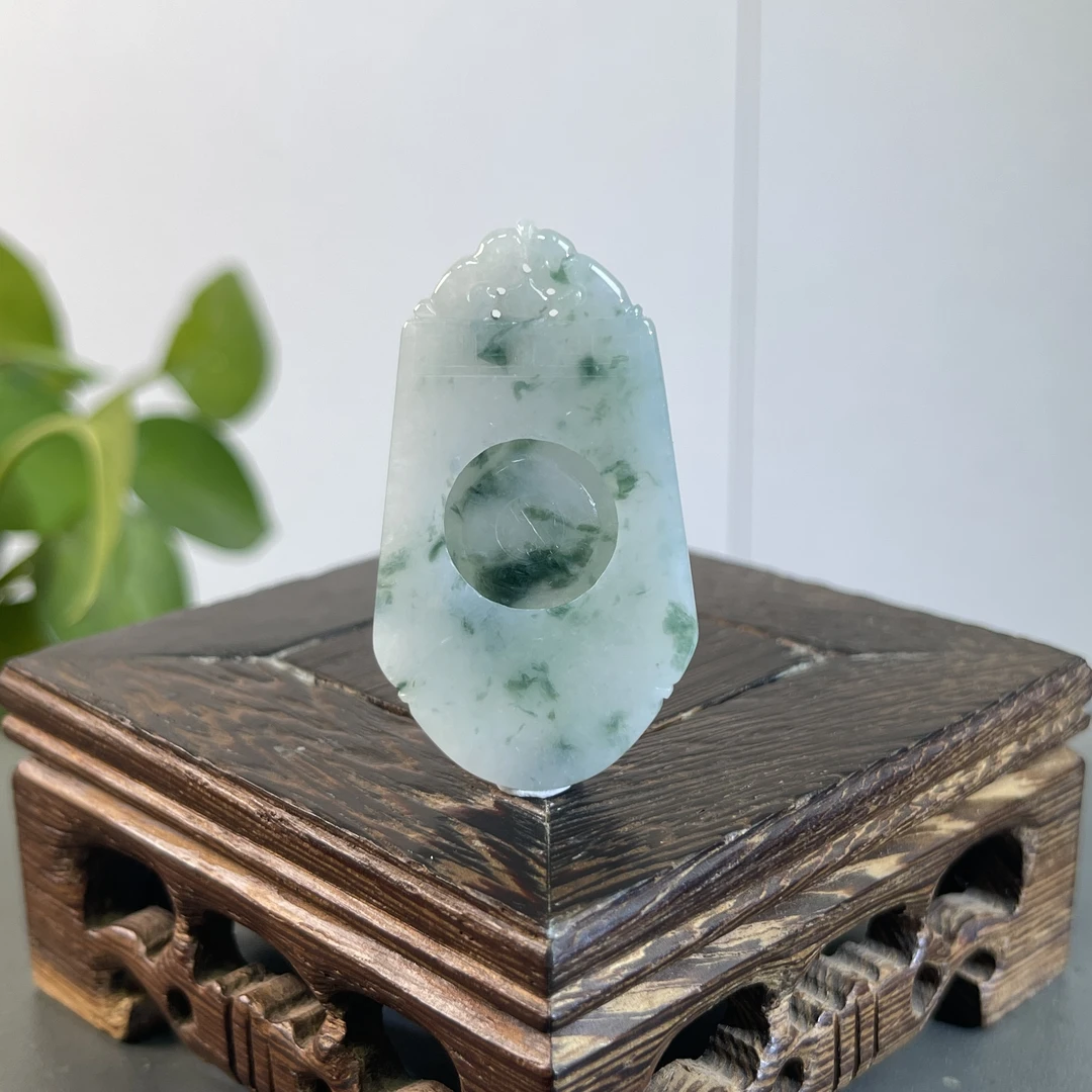 JXB04-63 天然缅甸A货翡翠 仿古牌