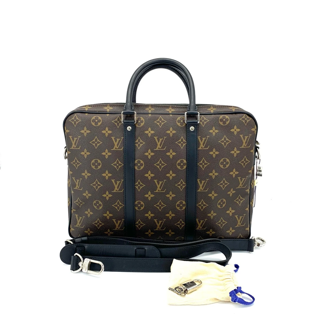95新 LouisVuitton/路易威登 98新棕老花公文包 尺寸36/27 经典