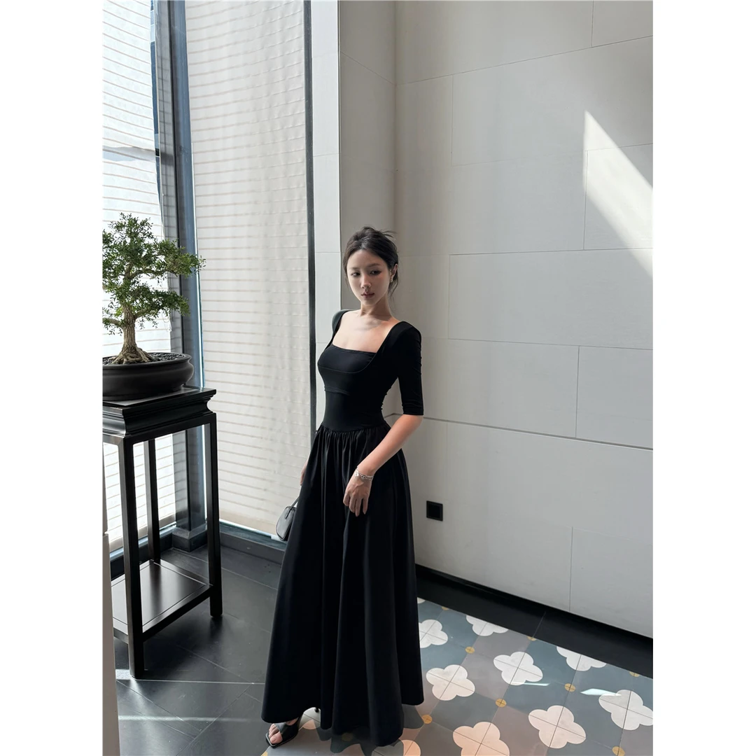 轻奢纯欲韩系小众吊带连衣裙法式长裙网红款