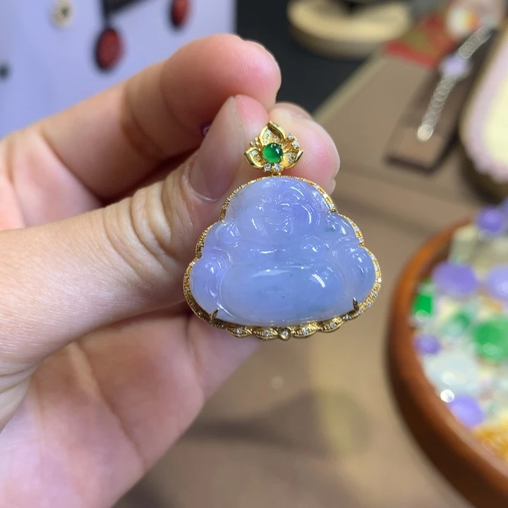颈饰18K金镶嵌翡翠翡翠