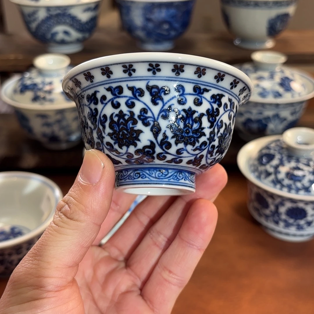 景德镇纯手工手绘小压手杯