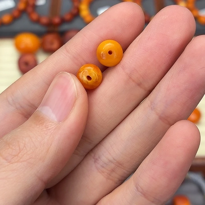 琥珀未镶嵌裸石特价福利对珠8.5mm