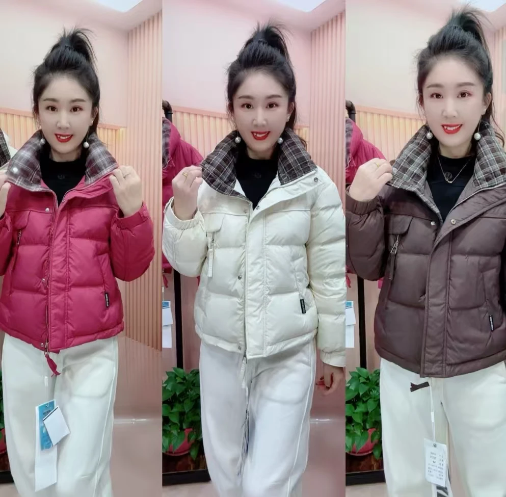 2570潮流常规宽松型女士韩版休闲风立领短款中老年女装