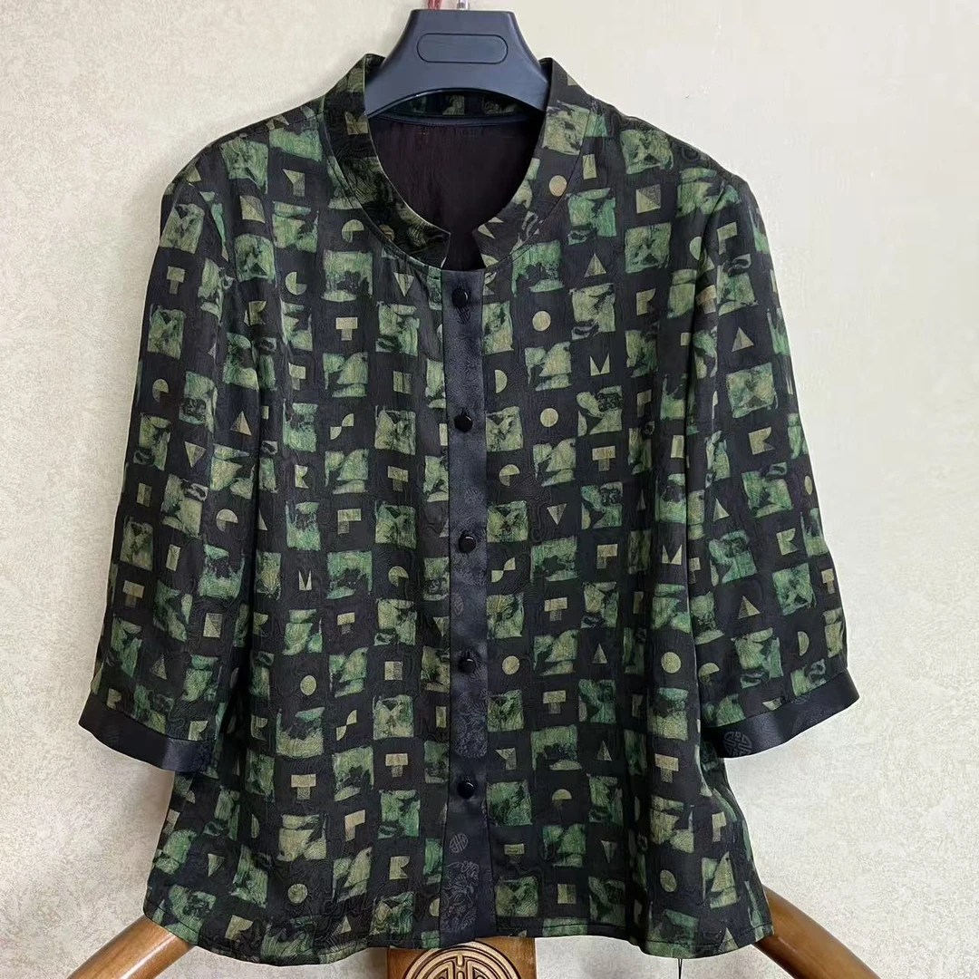 【佳鑫香云纱】香云纱国风款气质精致新款洋气上衣LBF-15355