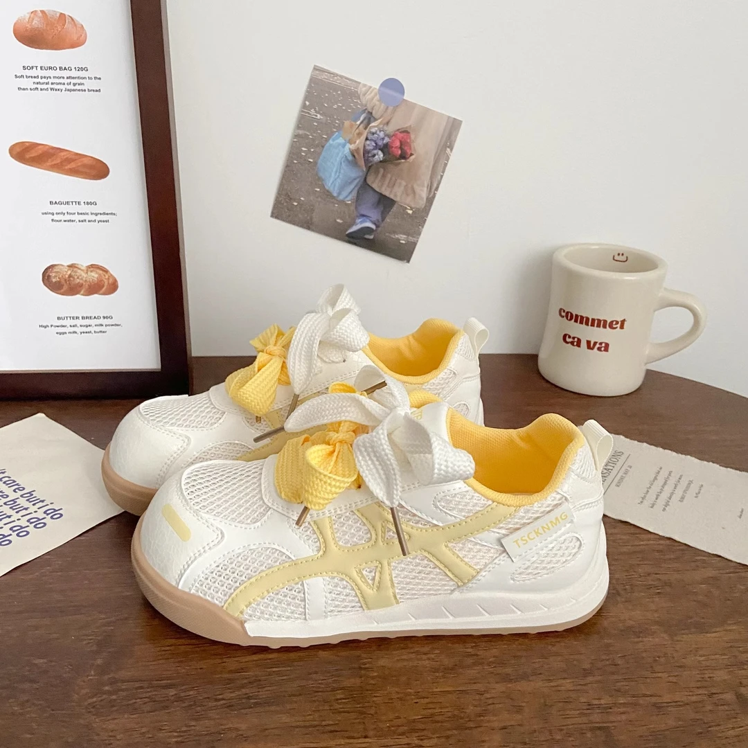 厚底透网德训鞋女2025年夏季百搭网面透气轻便运动休闲鞋镂空鞋子