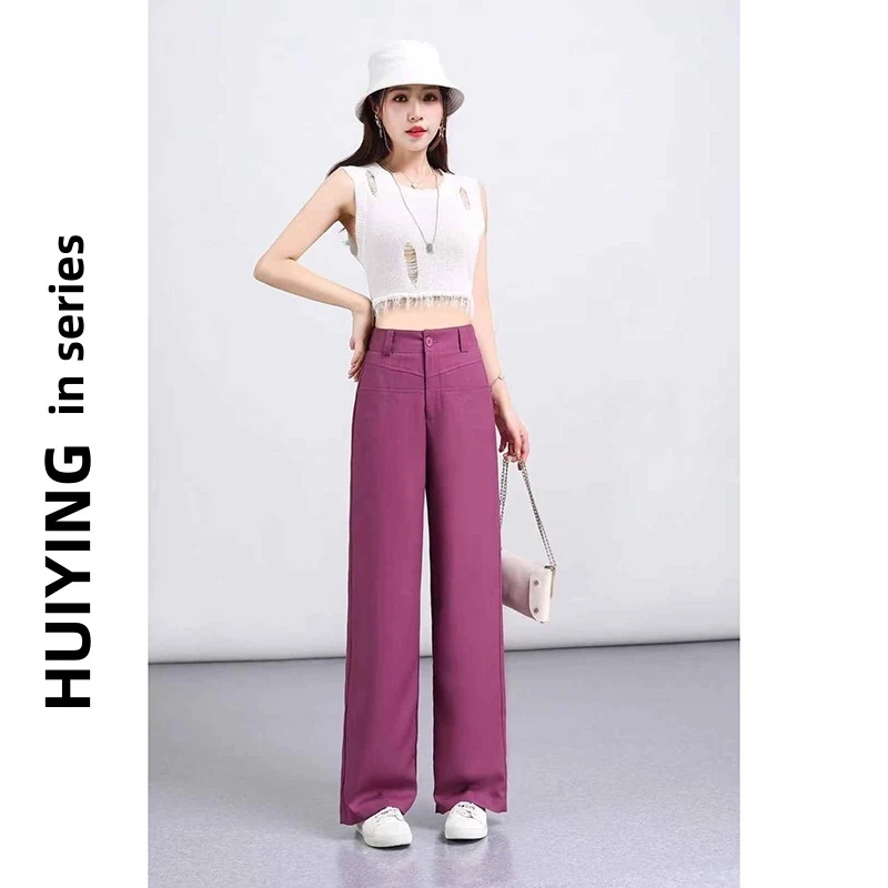 天丝亚麻裤女2025夏季新款高腰薄款显瘦透气舒适直筒裤