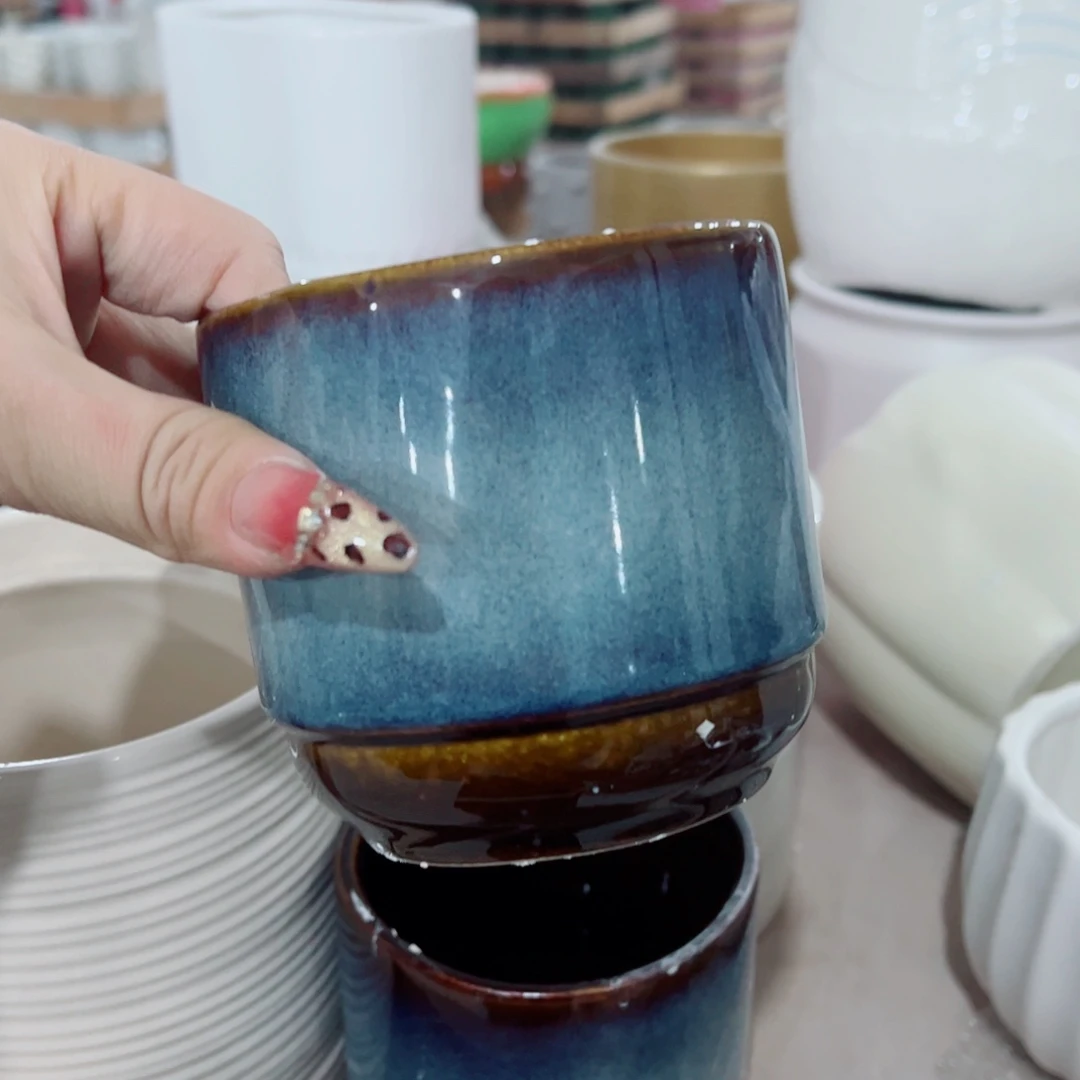 有孔，陶瓷花盆满10米包邮发货