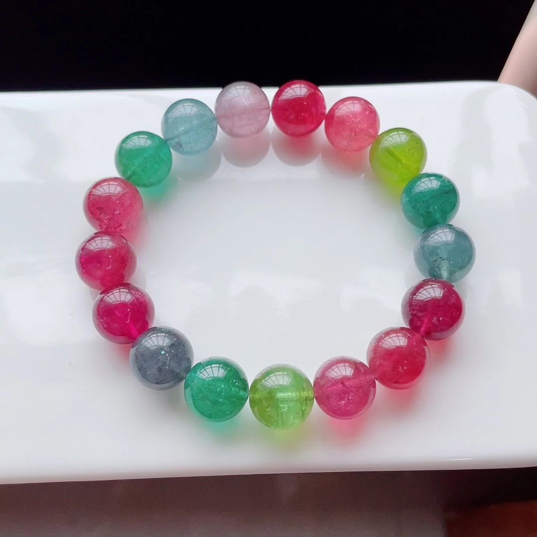 碧玺未镶嵌手链12.2mm左右