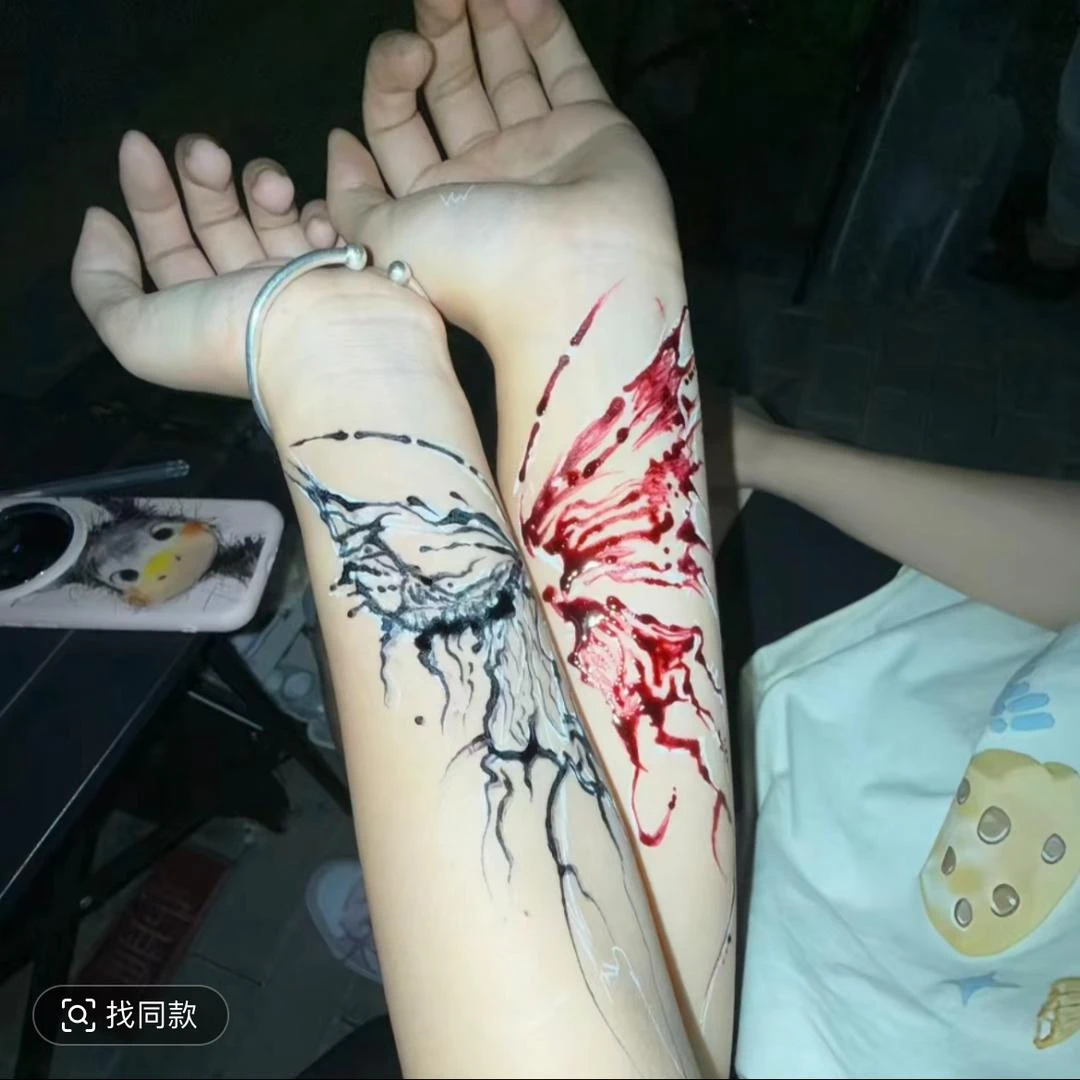 【曲奇】双生蝶纹身贴 永不分离蝴蝶纹身贴ins高颜值绝美贴纸