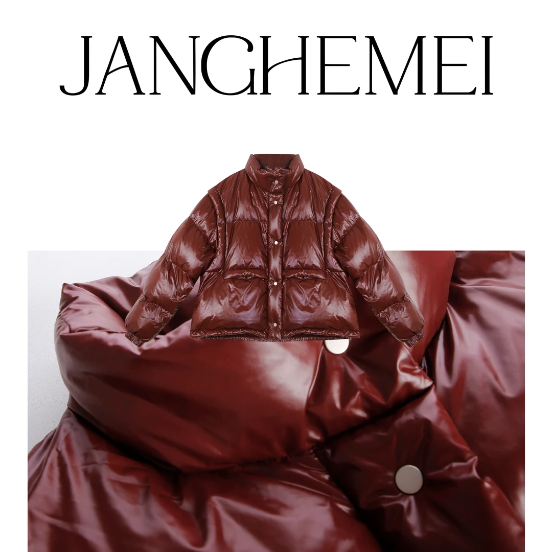 JANGHEMEI【短款羽绒服】90白鸭绒可拆卸袖 E06731M33