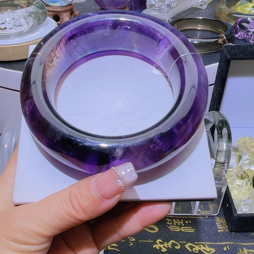 水晶手镯未镶嵌天然紫水晶64