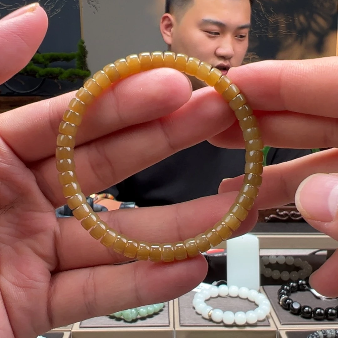 手串未镶嵌和田玉卡6mm糖