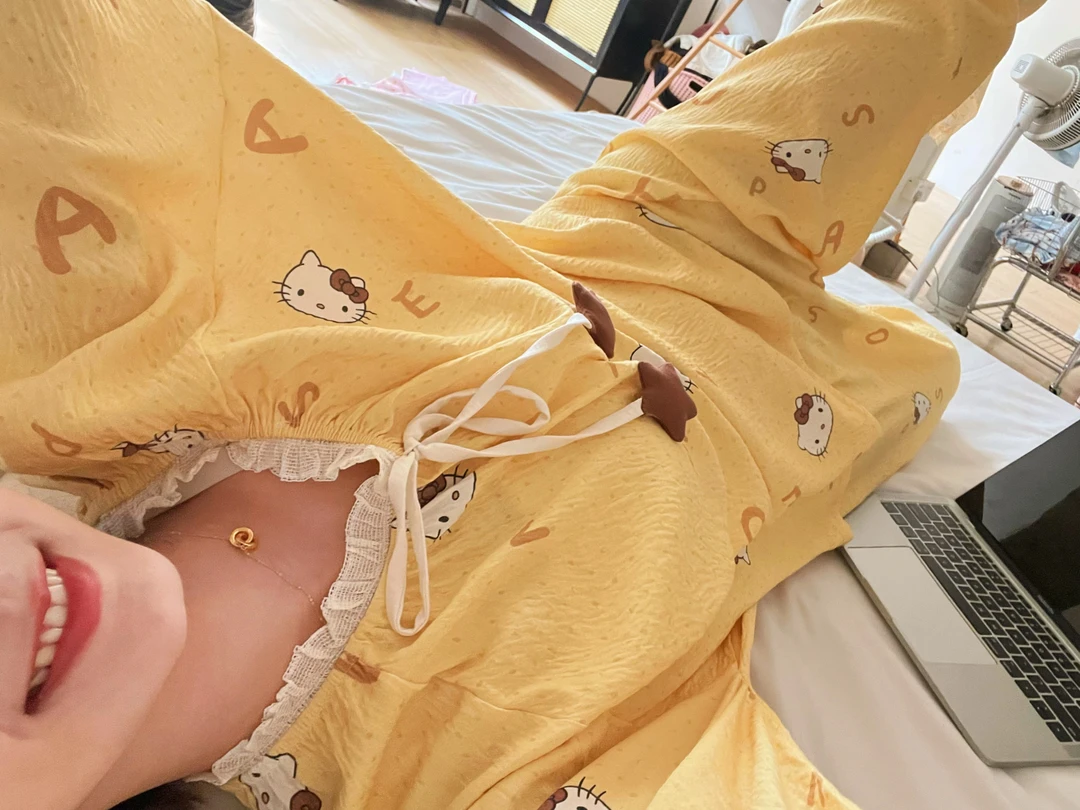 【暖暖kt】睡衣女秋冬新款长袖长裤卡通甜美女款家居服套装