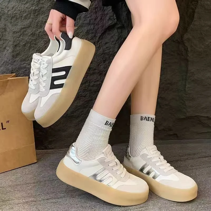 胶粘潮流青年女鞋韩版休闲板鞋系带休闲鞋见外包装3376